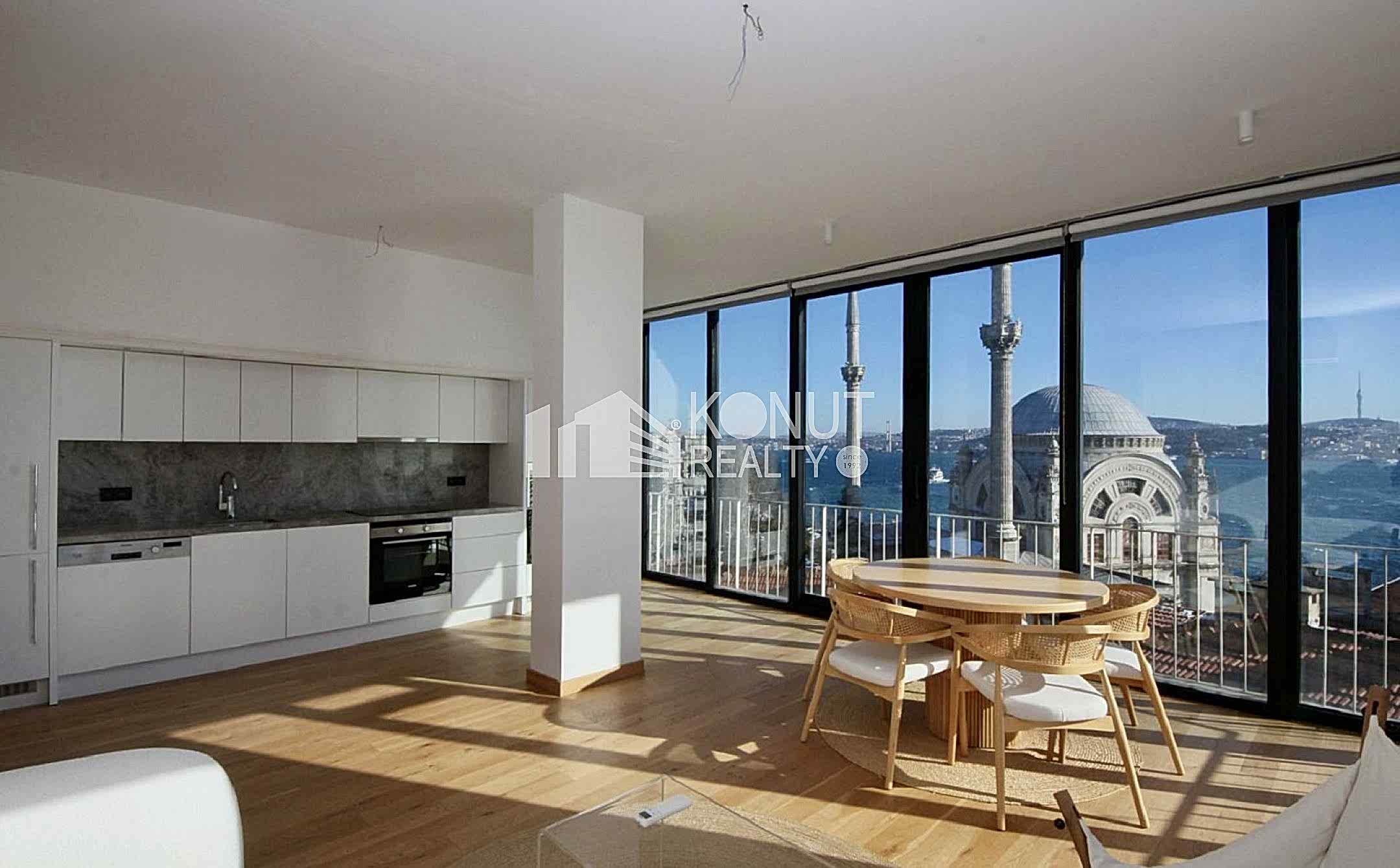 Bosphorus View Apartment in a Modern Building